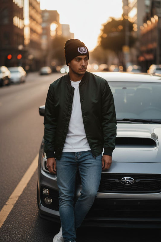 Subie Elites embroidered beanie winter hat for Subaru enthusiasts
